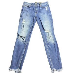 7 For All Mankind The Ankle Skinny Jeans Women Size 28x26 Blue Stretch Denim